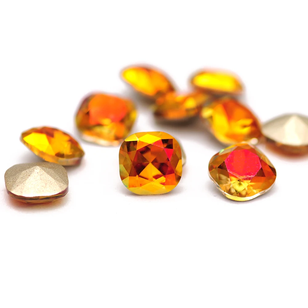 10PCS Mehrfarbige Strasssteine 5A Glas Kristall Kissen Schmuck Dekorationen Lose Kleber Auf Nail art Strass Strass Für Kleidungsstück – Detail 16