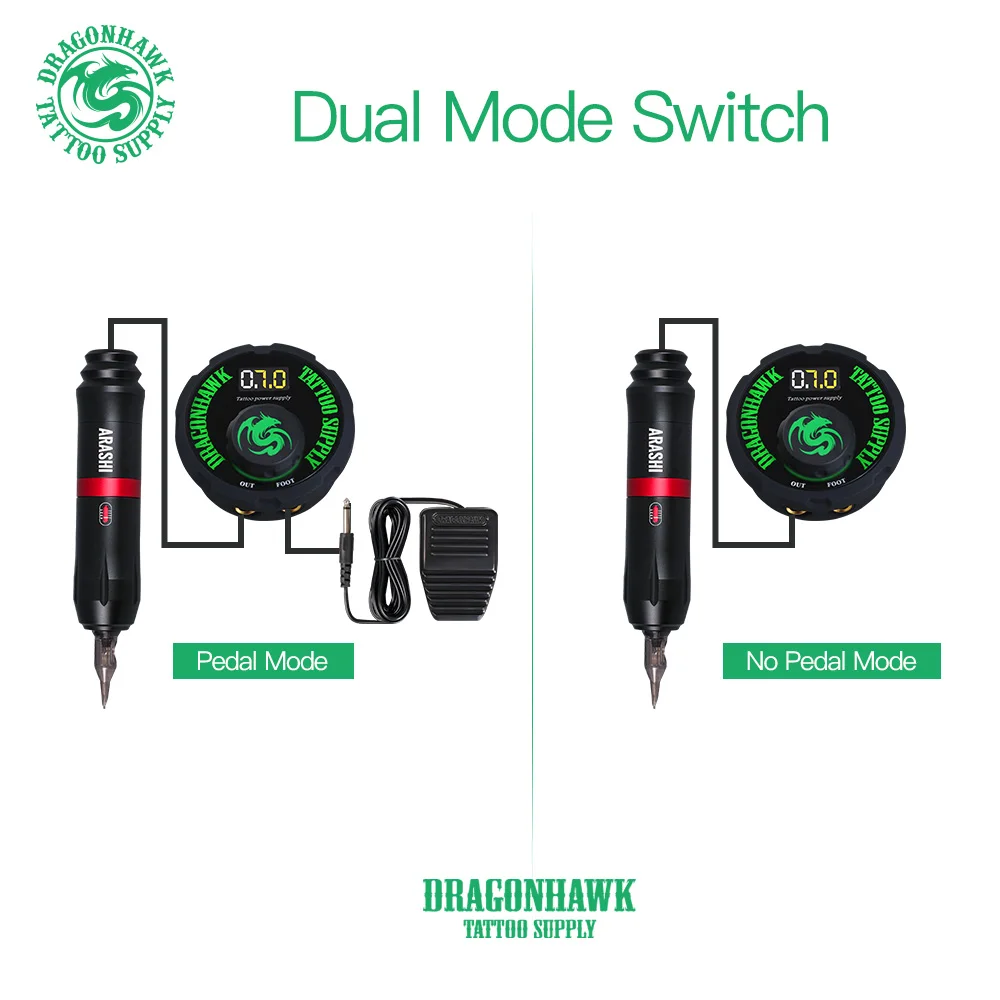 Tattoo Power Supply Dragonhawk Round Tattoo Power LCD Dual Mini Tattoo Machine Gun Power Supply Supplies Accessories