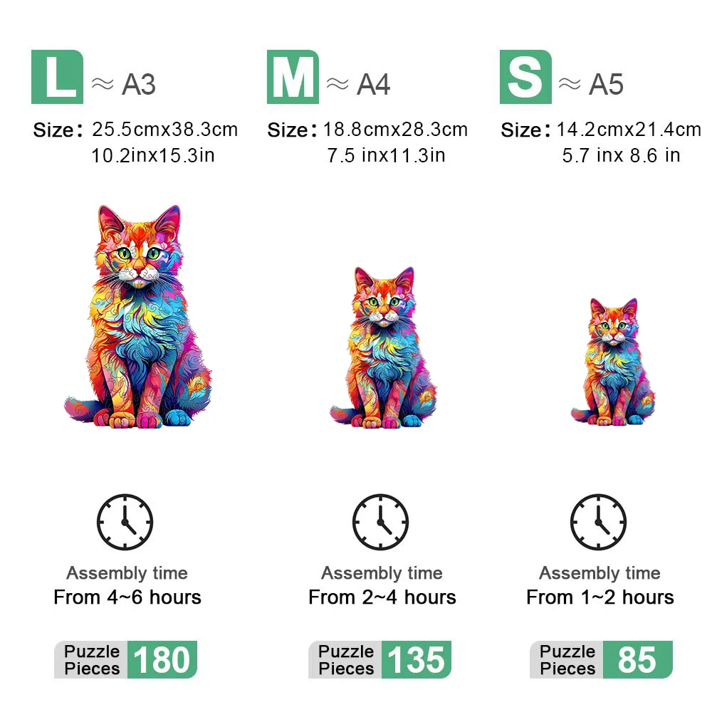 3D Wooden Puzzle Animal  for adults and kids jigsaw Puzzles Cat Children's Puzzle Toy Festival Gift Fox Shape Jigsaw Puzzles 2