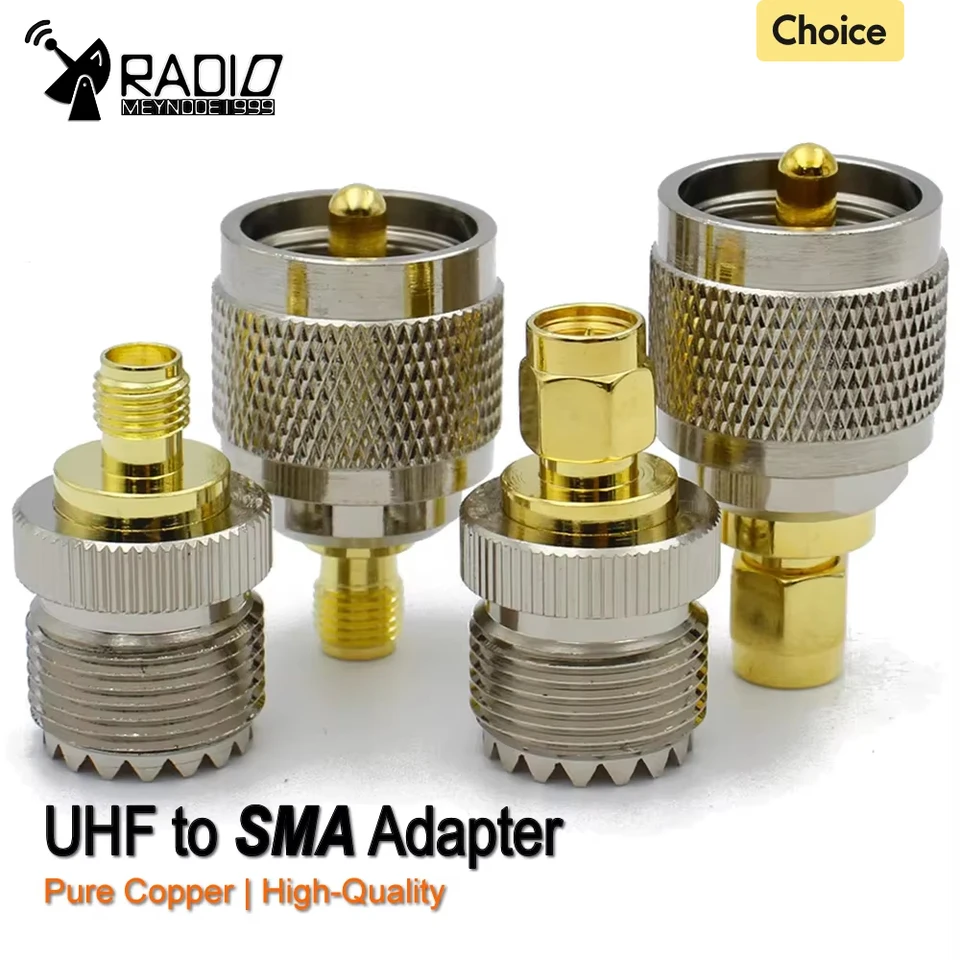 Vecys 5 Connettori Coassiali RF SMA Femmina, Montaggio Pannello 4 Fori, 50 Ohm, Placcati Oro, Per Antenna WiFi