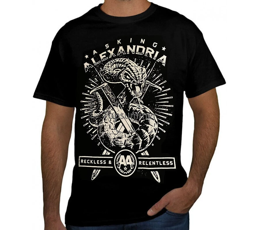 

Черная футболка с надписью на тему Александрии S Rock