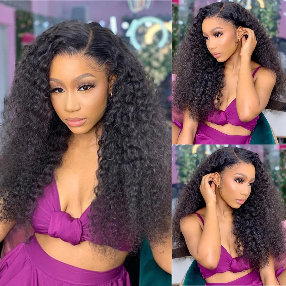 Kinky Curly Lace Front Wig Human Hair 13x4 Lace Frontal Wigs Wet And Wavy Curly Pre Plucked With Baby Hair Human Wigs