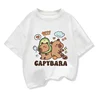 2025 New Kids Shirts Capybara Printed Cartoon T Shirt for Girls Summer Animal Printing Boy T Shirt Tops Tees Children Clothes 2