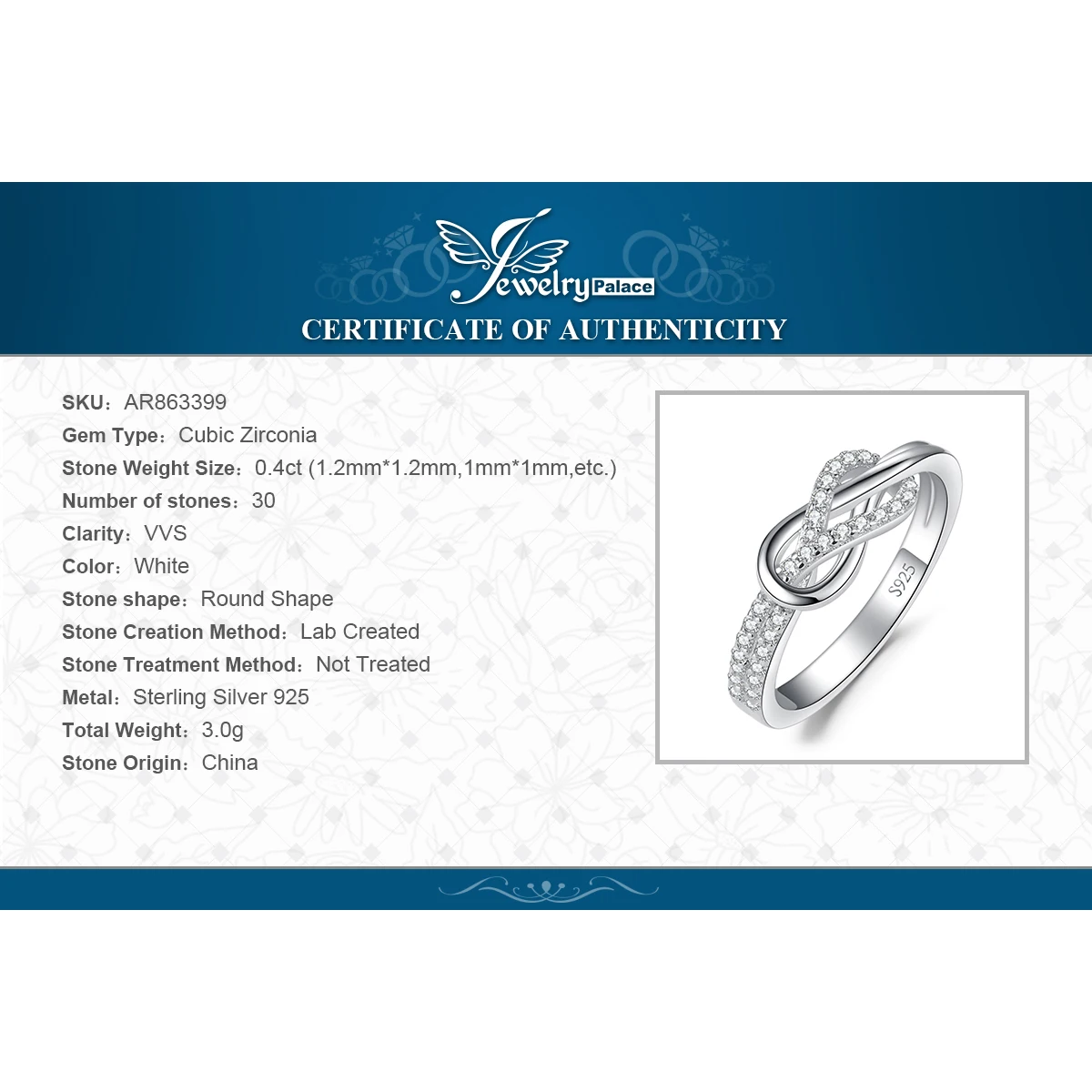 Infinity Forever Love Knot Promise Ring For Women, Anniversary Simulated  Diamond Ring, Girls Womens Jewellery