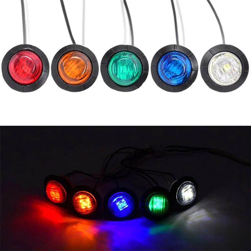 24V 3SMD 3/4" Car Caravan Truck Trailer Side Marker Lights LED Van Bus Clearance Light DRL for Trucks Parts