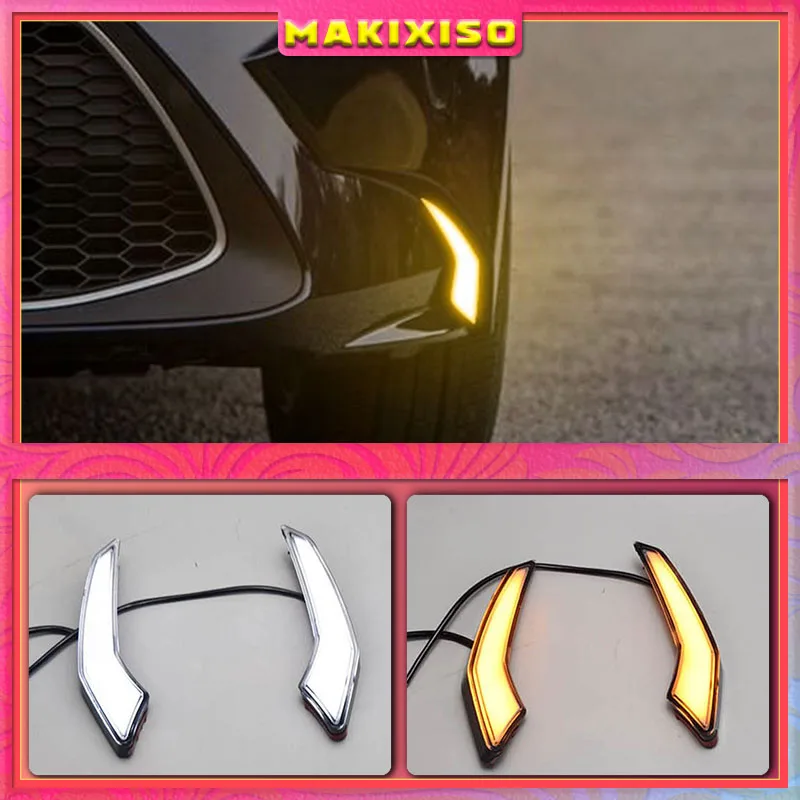 

For Toyota Corolla L/LE/XLE US 2019 2020 Dynamic Yellow Turn Signal Waterproof ABS 12V Car DRL Lamp LED Daytime Running Light