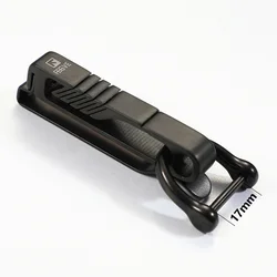 Sleek Black Titanium Keychain - Luxury Key Holder with Belt Hanging Buckle, Durable and Lightweight EDC Accessory (Ti Belt Clip Black 2)