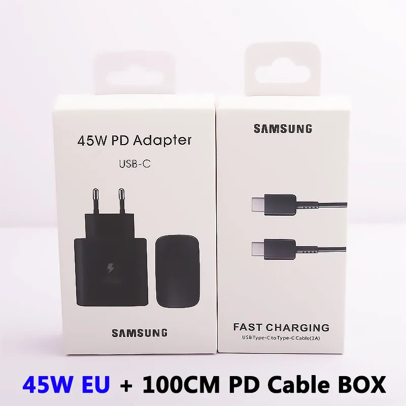 Original Samsung S20 S22 Ultra 45W Surper Fast Charger PD Quick Charge Adapter TypeC For Galaxy S20Plus Note 10+ A90 A80 Tab S7+ baseus 65w Chargers