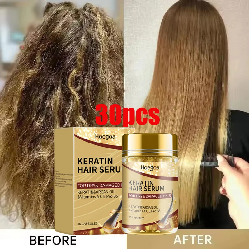 Hair Vitamin Capsule Hair Treatment Oil Scalp Treatment Magic Hair Vitamin Capsule Keratin Oil Fast Restore Hair Soft Smooth Shiny Deep Moisturizer Frizzy Dry Scalp Care Products