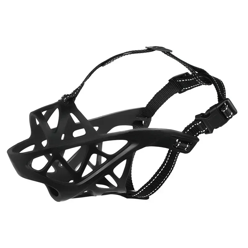 4Sizes Dog Muzzles Anti Biting Pet Mouth Mask Small Medium Large Dogs Stop Barking Chewing Adjustable Soft Silicone Mouth Basket with dog muzzle