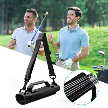 Golf Club Carrier Bag Mini Lightweight Nylon Carry Driving Range Travel Bag Golf Training Case with Adjustable Shoulder Straps