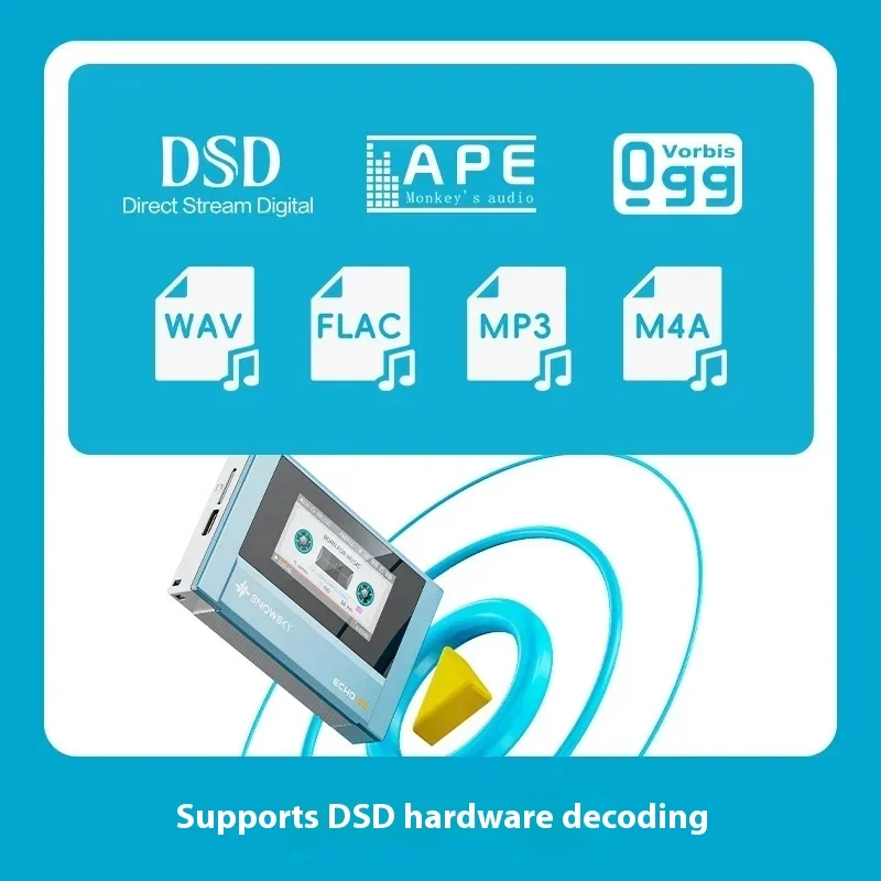 Fiio Snowsky Echo 미니 무선 블루투스 MP3 플레이어 8GB 레트로 휴대용 워크맨 맞춤형 지원 DSD 음악 선물