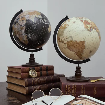 Vintage Wooden World Globe 1