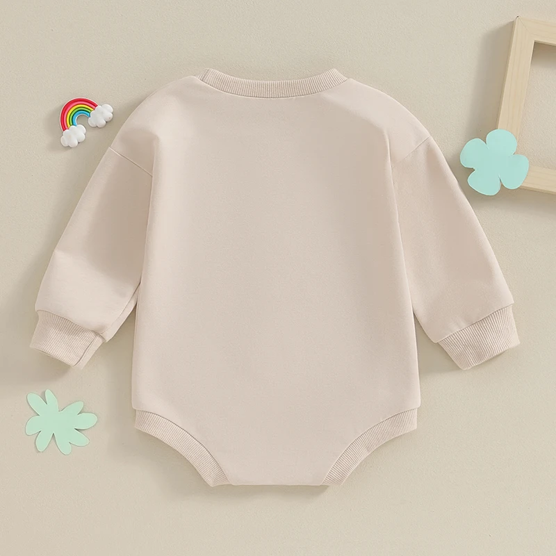

Baby Girl Boy St Patricks Outfit Long Sleeve Crewneck Lucky Charm Sweatshirt Romper Spring Clothes
