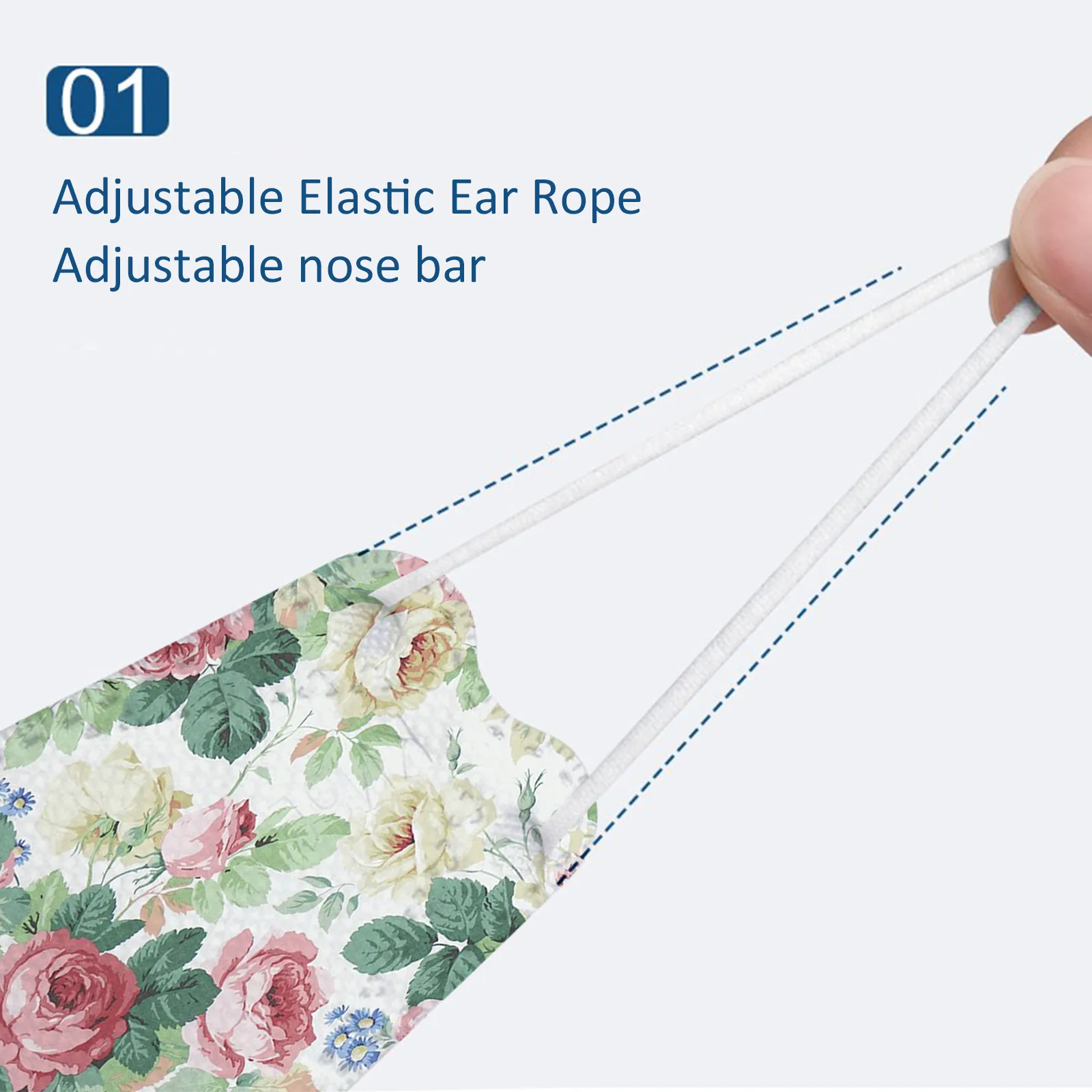 Face Mask Disposable Face Mask 10PCS Unisex Adult Floral Print Outdoor Mask Protective Disposable Outdoor Dust-Proof