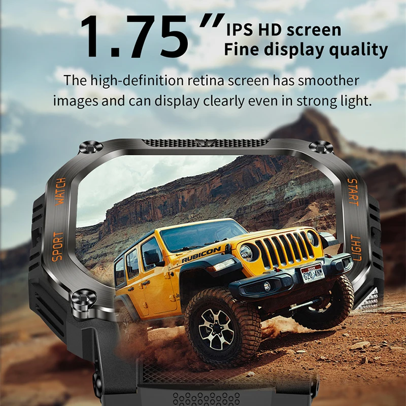 2025 New Sports Smart Watch Man 30 ATM Waterproof 1.75 Inch HD Screen Bluetooth Call 100+ Sports Mode Compass Smartwatch Men