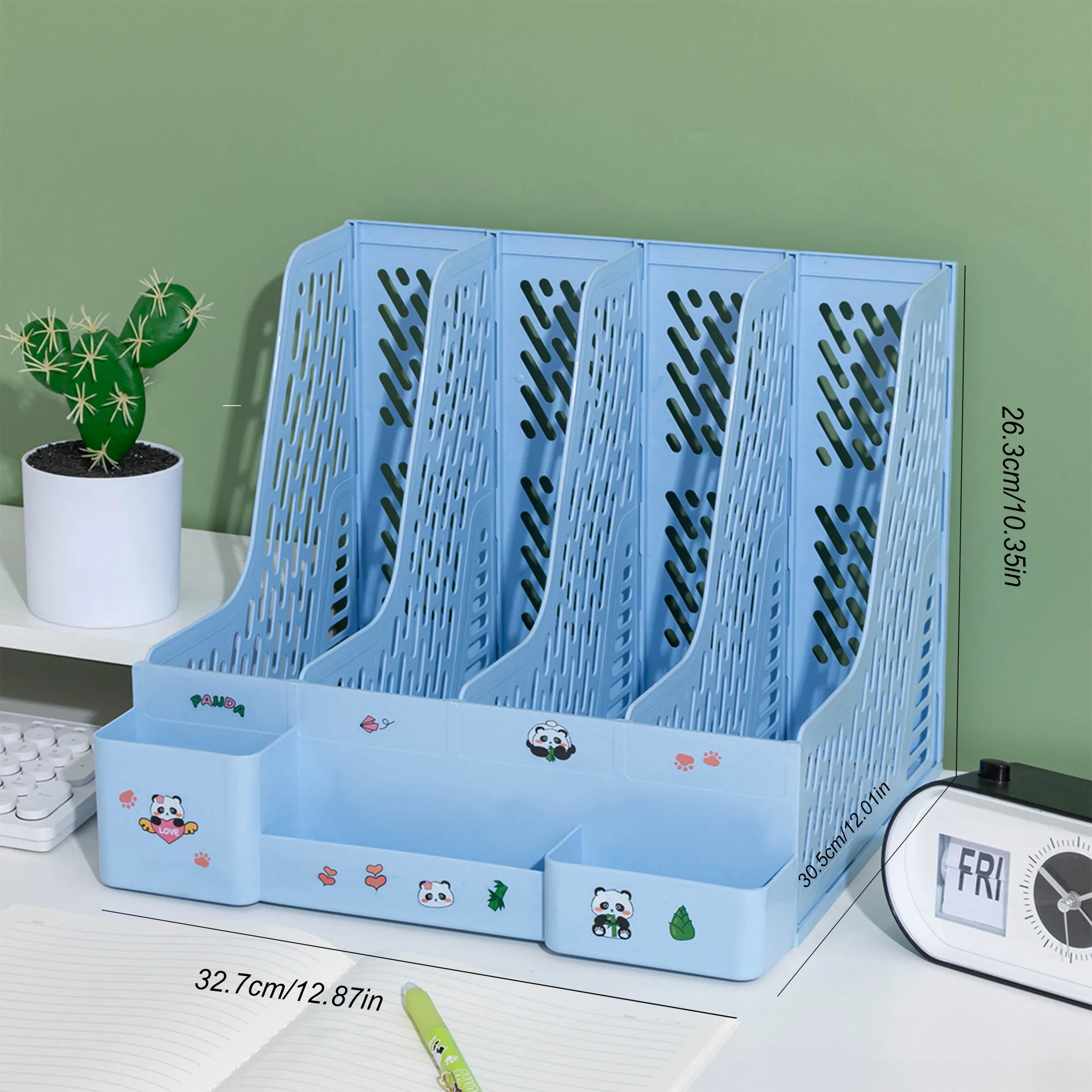 Thickened File Frame File Storage Box Plastic Rack for Bookshelf Desktop Office Supplies