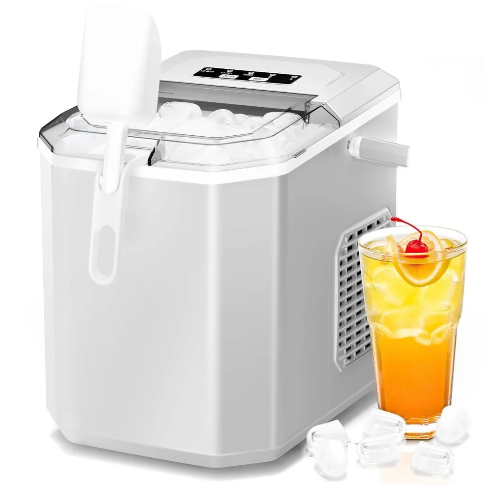 

Ice Makers Countertop with Self-Cleaning, 26.5Lbs/24Hrs, 9 Cubes Ready in 6Mins, Portable Iwith Ice Scoop