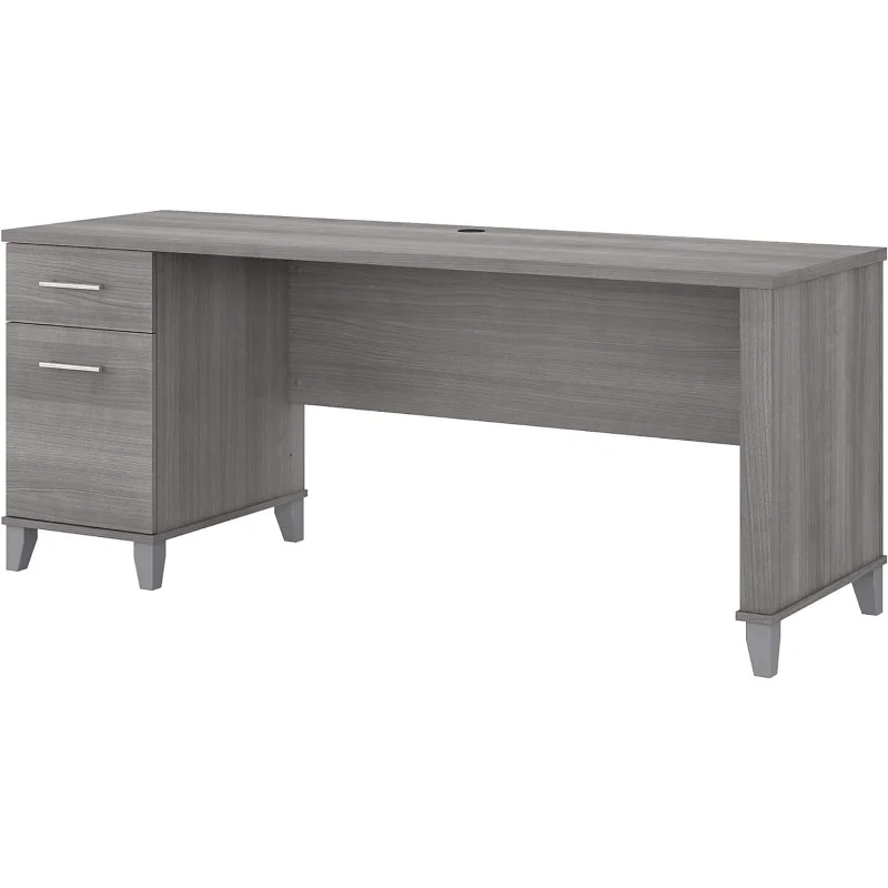 

Bush Furniture Somerset Computer Desk with Drawers Office Desk for Home Workspace in Platinum Gray 72W Large Desk