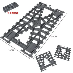 City Trains DIY Building Blocks: Flexible Railway Tracks Set with Bridge and Tunnel (Bidirectional orbit)