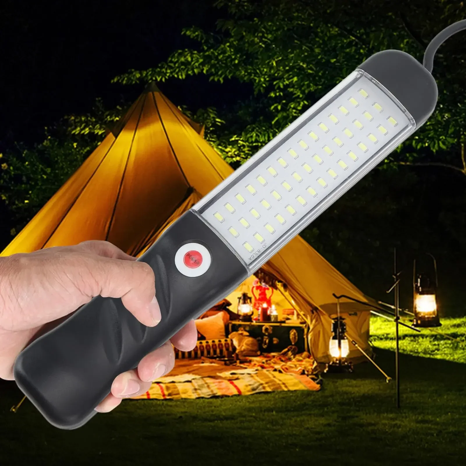 Magnetic Flashlight Portable Magnetic Auto Repair Work Light USB Rechargeable LED Flashlight With Magnet Hook For Car Repair Fishing Emergencies
