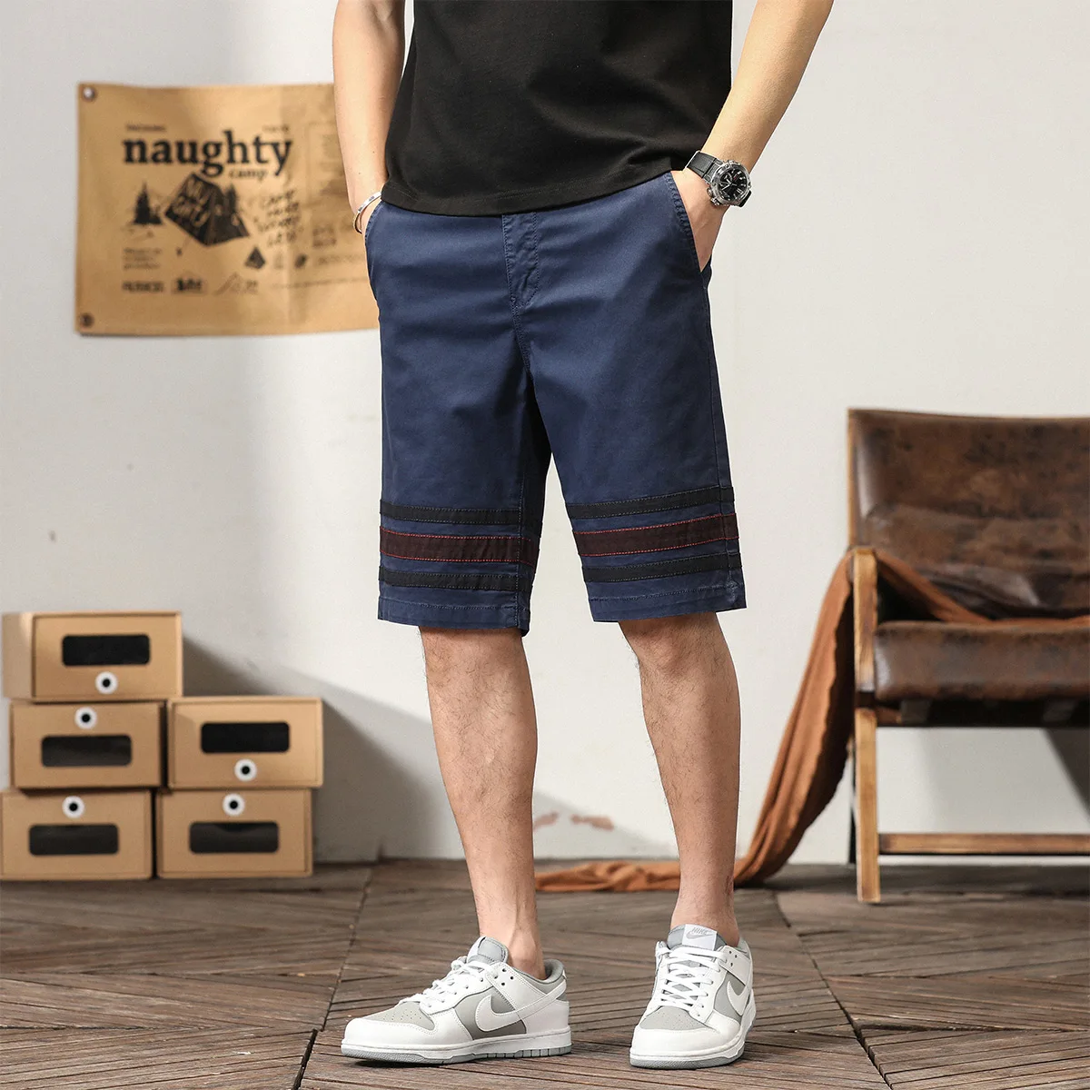 2024 Men's Casual Shorts Summer Loose Breathable Outdoor Camping Waterproof Sports Shorts Fashion Versatile Cargo Shorts