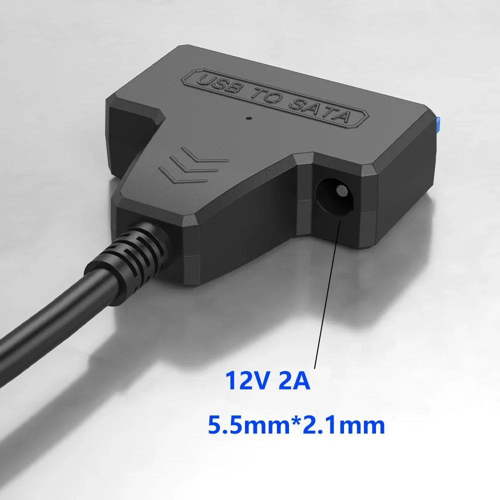 Cabo Sata para Usb 3.0 para o Conector do Disco Rígido Externo Hdd e Ssd Cabo 22 Pinos com Fonte de Alimentação 12v 3.5 2.5 - Imagem 5