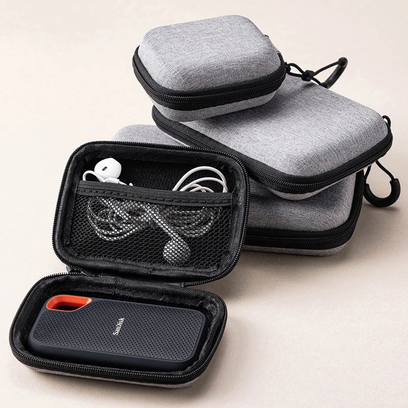 Storage Bag Small Earphone Hard Shell Data Cable Organizer Mini Tech Gadgets Portable Case Charger U Disk Zipper Pouch