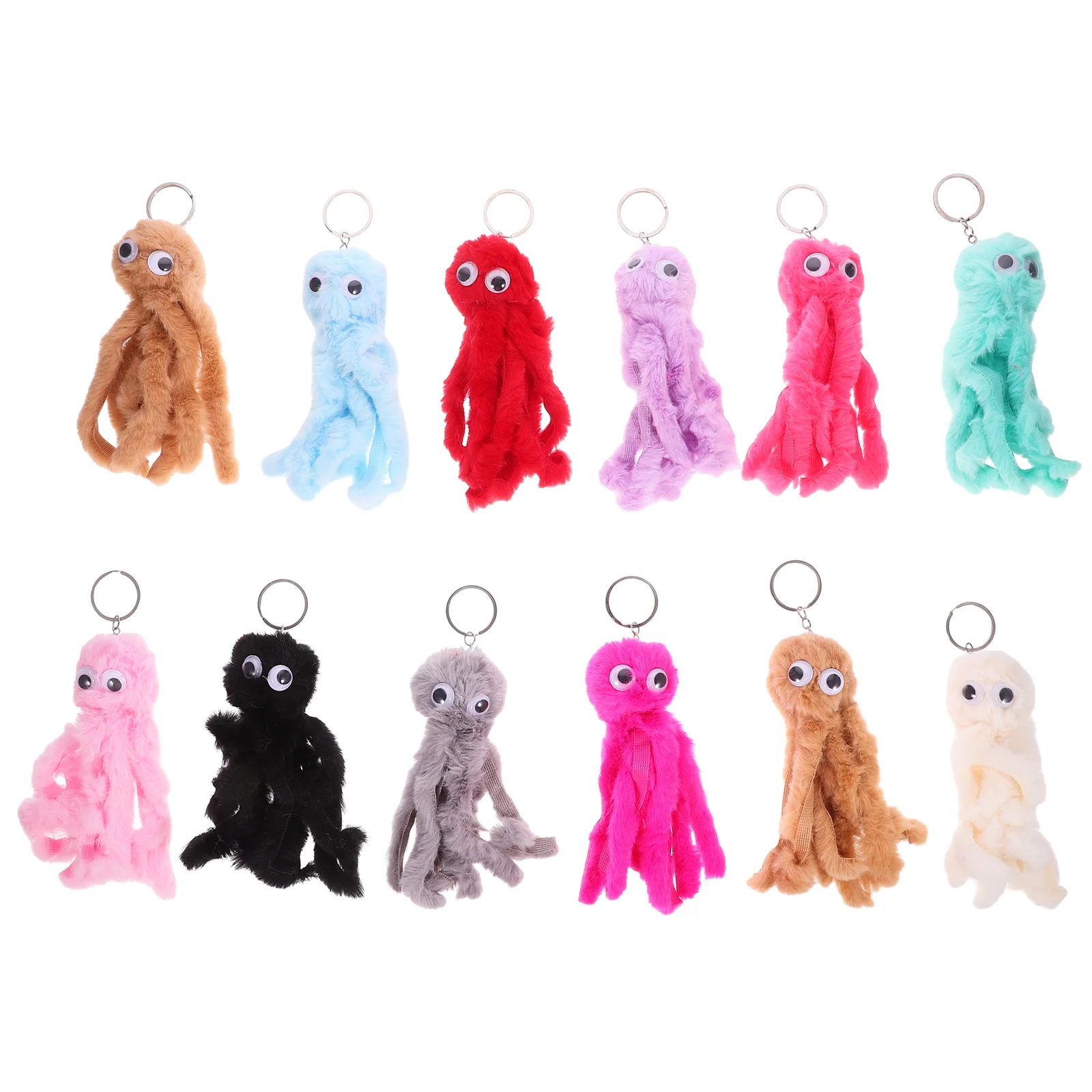 

12pcs Octopus Charm Octopus Plush Keychain Decoration Keychain Charm Car Key Hanging Ornament