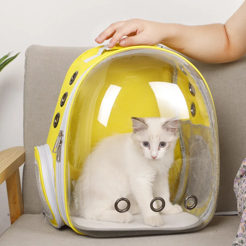 

New Space Cat Panoramic Transparent Double Shoulder Pet Backpack for Going Out Portable Porous and Breathable Pet Bag Popular