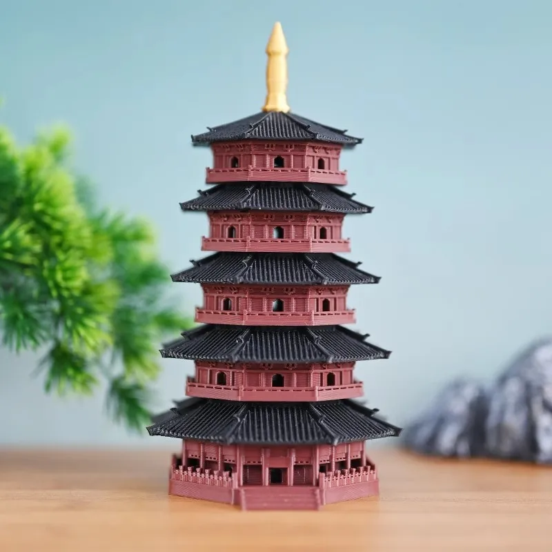 5-Layer Chinese Pagoda Fish Tank Decor Mini Landscape  Aquarium Ornament, Mountain Bonsai, Water & Land Terrarium