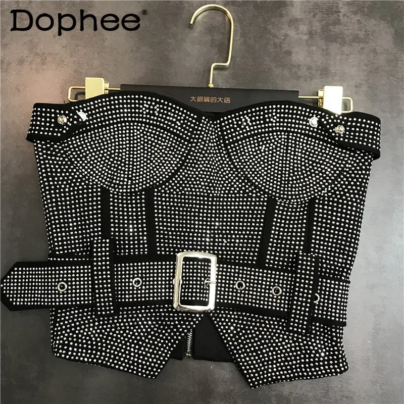 

2023 Spring New Heavy Industry Rhinestone Rhinestone Rhinestone Belt Belt Sexy Tube Top Outer Wear Bottoming Underwear Clothing