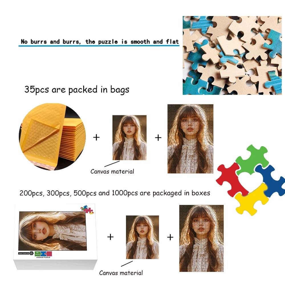 Photo Custom Jigsaw Puzzle 35/300/500/1000 PCustom puzzles for characters, pets, landscapes, etc 4