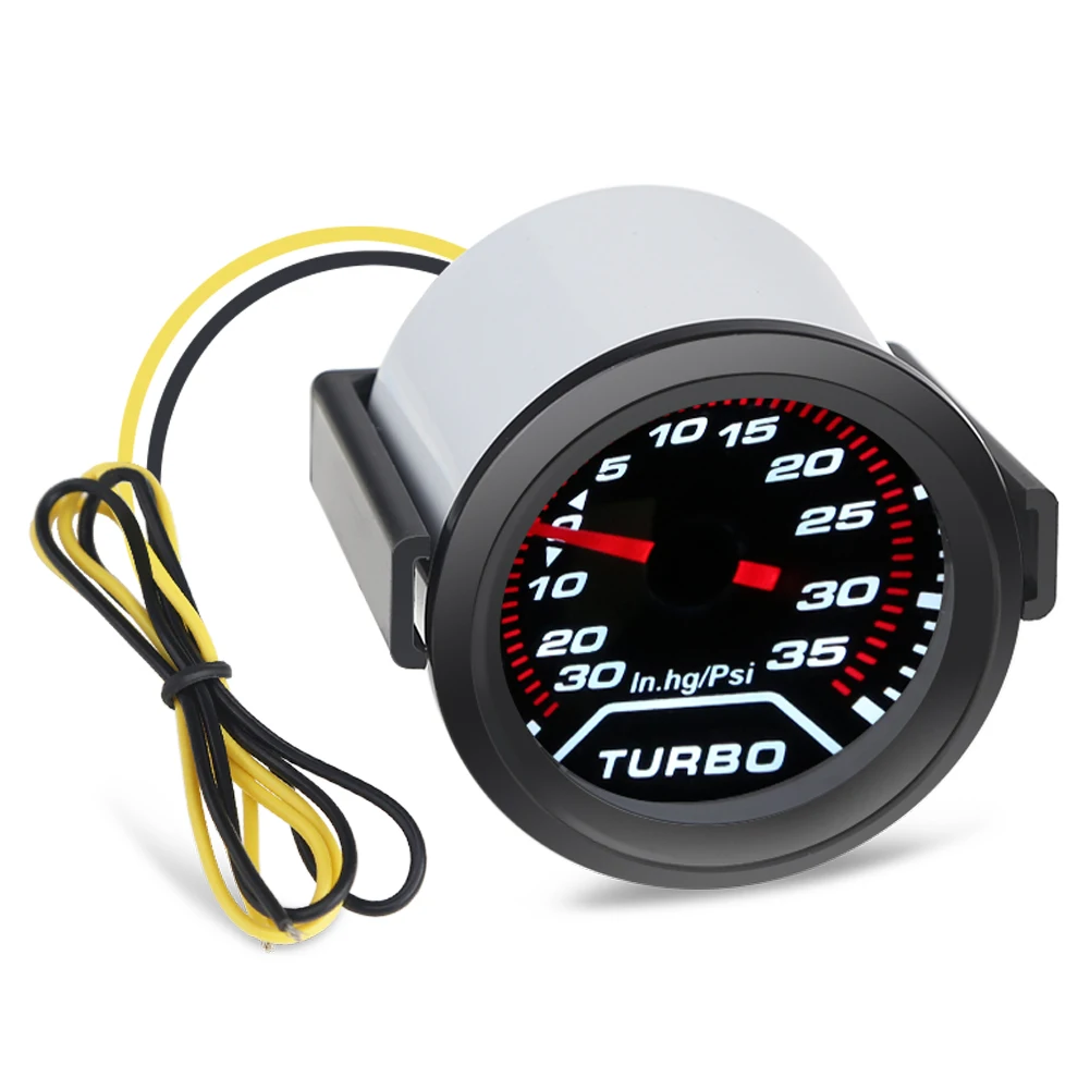 

52mm universal Boost Gauge 614T Fuel Car Gauge Water Temp Oil Temp 12V Oil Vehicle Meter Fuel Volts kg Ammeter Gauge Black Shell