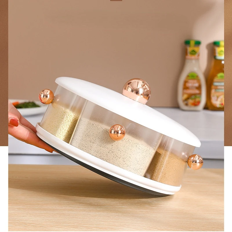 Kitchen Multifunctional Spice Dispenser 360 Rotating Large Capacity Spice Seasoning Box