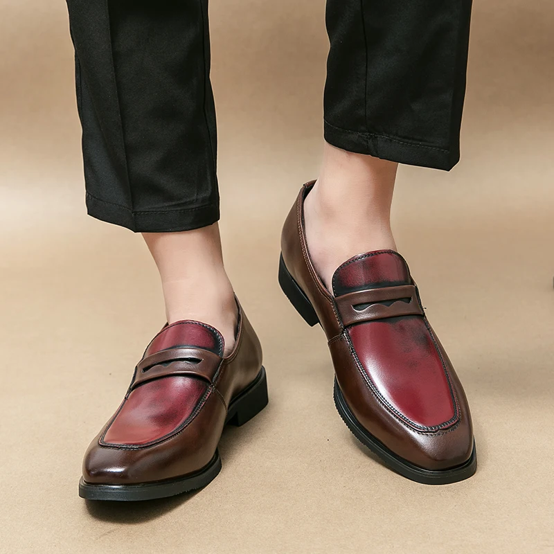 2024 Luxury Brand Black and White Color Block Casual Men's Skating Classic Style Thick Bottom High Quality Indian Leather Shoes 4
