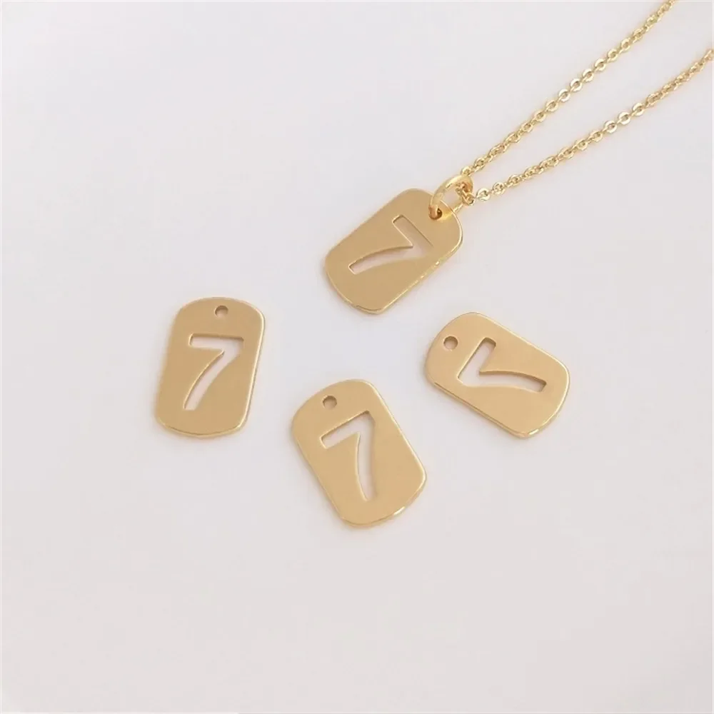 

14 К позолоченный маленький lucky7 цифровой бренд lucky7 Подвеска diy браслет ожерелье цепочка Кулон