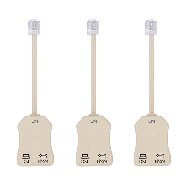 3Pcs DSL Filter Splitter For Phone Line Phone Jack Splitter In-Line DSL Filter Telephone Modem ADSL