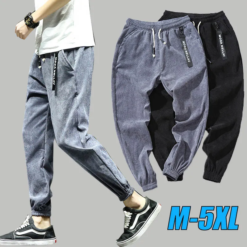 

Fashion New Thickened Men's Casual Pants Sports Comfort Corduroy Trousers Straight Tube Haren Pants