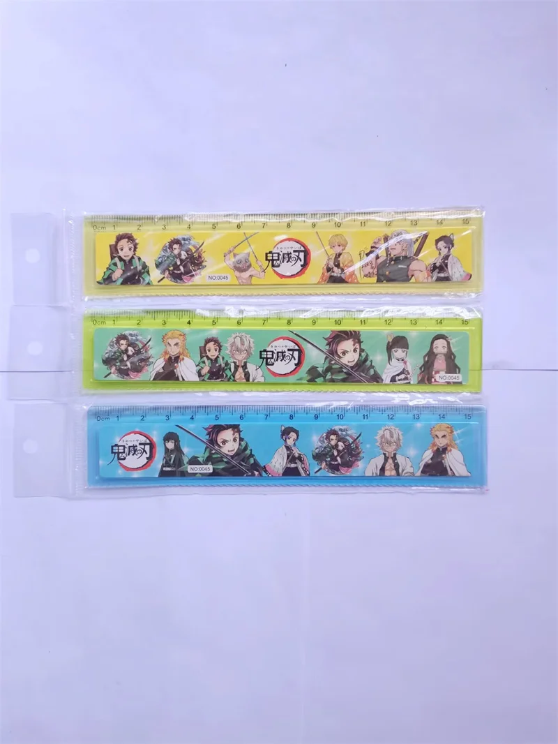 3pcs/lot Kawaii Demon Slayer Ruler 15 cm Measuring Straight Rulers Drawing Tool Promotional Stationery gift school supplies