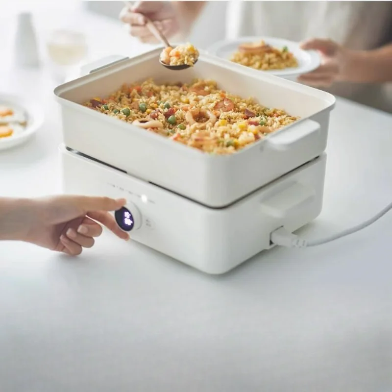 220V Multi-functional Cooking Pot Household 4.5L Roast Meat Hotpot Shabu Shabu All-in-one Pot Frying Electric Hotpot 3