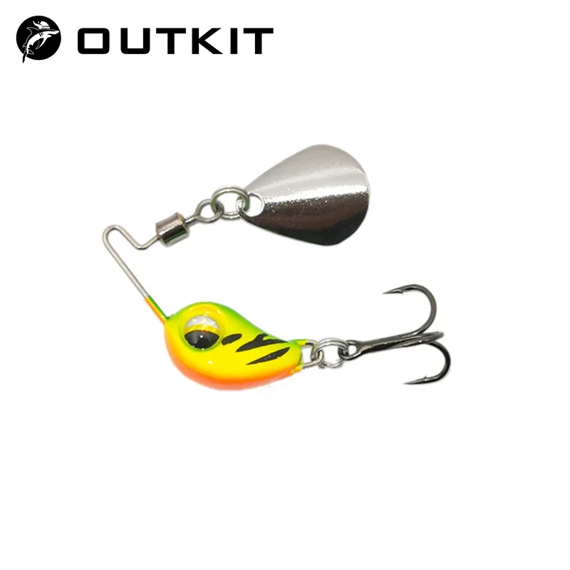 OUTKIT Neue 4,5g/7,5g Metall VIB Micro Angeln Köder Spinner Sinking Rotierenden Löffel Pin Crankbait Pailletten köder Angelgerät