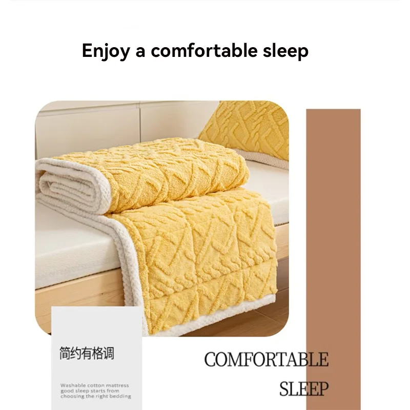 Description Picture 6 of itemWinter Thicken Mattress Pad Soft Warm Plush Cozy Velvet Fitted Sheet Double Bedspread Bed Linens for Household Bedroom Decor