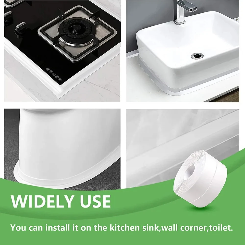 Description Picture 3 of itemShower Bath Sealing Tapes PVC Waterproof Wall Stickers Self Adhesive Waterproof Mildew Proof Tapes For Kitchen Sink Wall Corner