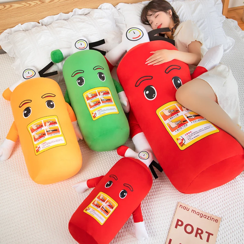 Creative Cartoon Nitrous Oxide Bottle Fire Extinguisher Plush Toy Simulation Stuffed Plushie Bottles Soft Throw Pillow Kids Gift