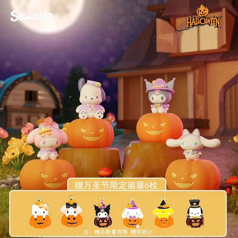 

Оригинальный Sanrio, Хэллоуин, тыква, ночью, искусственное украшение, ручная кукла, Kuromi почтовый, коричная коробка, кулон, украшение, аниме игрушки