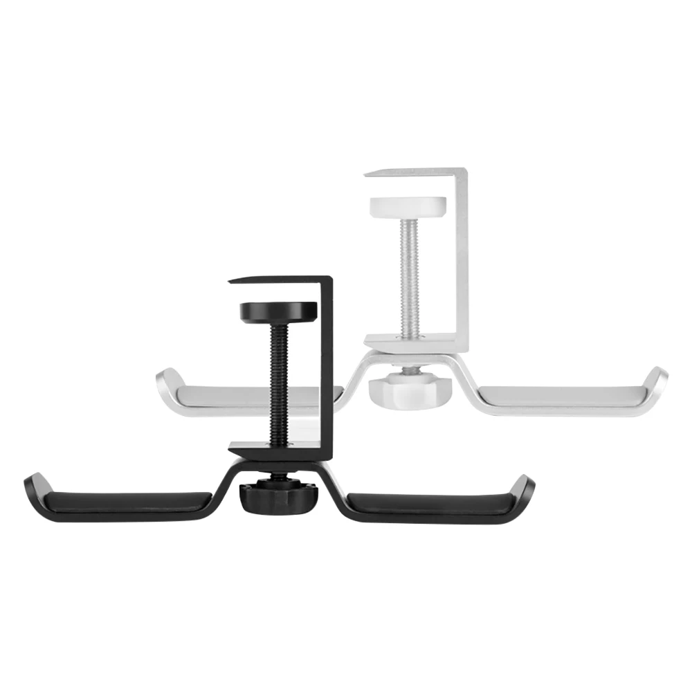

New Headphone Holder Headset Bracket Hanger Metal Wall Clamp Hook Rotatable Double Earphone Stand Desktop Mount Aluminium Alloy