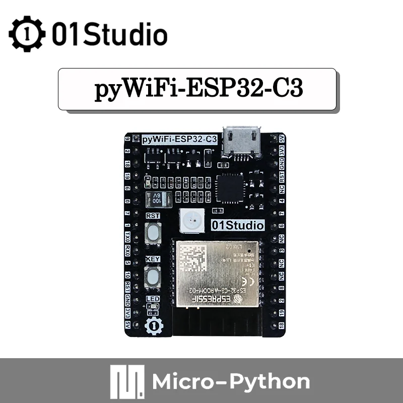 01Studio pyWiFi- ESP32-C3 Entwicklung Встроенная демонстрационная плата MicroPython IOT WiFi программатор entwickподруга 01Studio pyWi