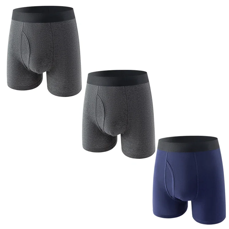 3 قطعة سراويل بوكسر رجالية مقاس كبير ملابس داخلية قطنية متوسطة الطول لـ 95-220 كجم سراويل الملاكمين مقاس كبير 8XL سراويل مريحة