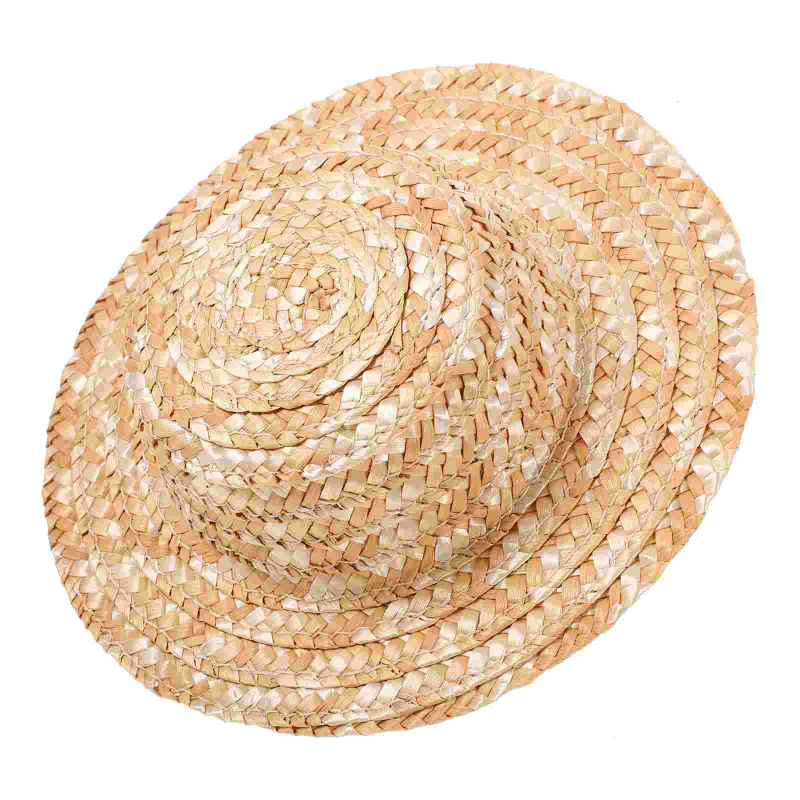 

Dressing up Straw Hat Mini Woven Hat Round Top Hat Photo Prop